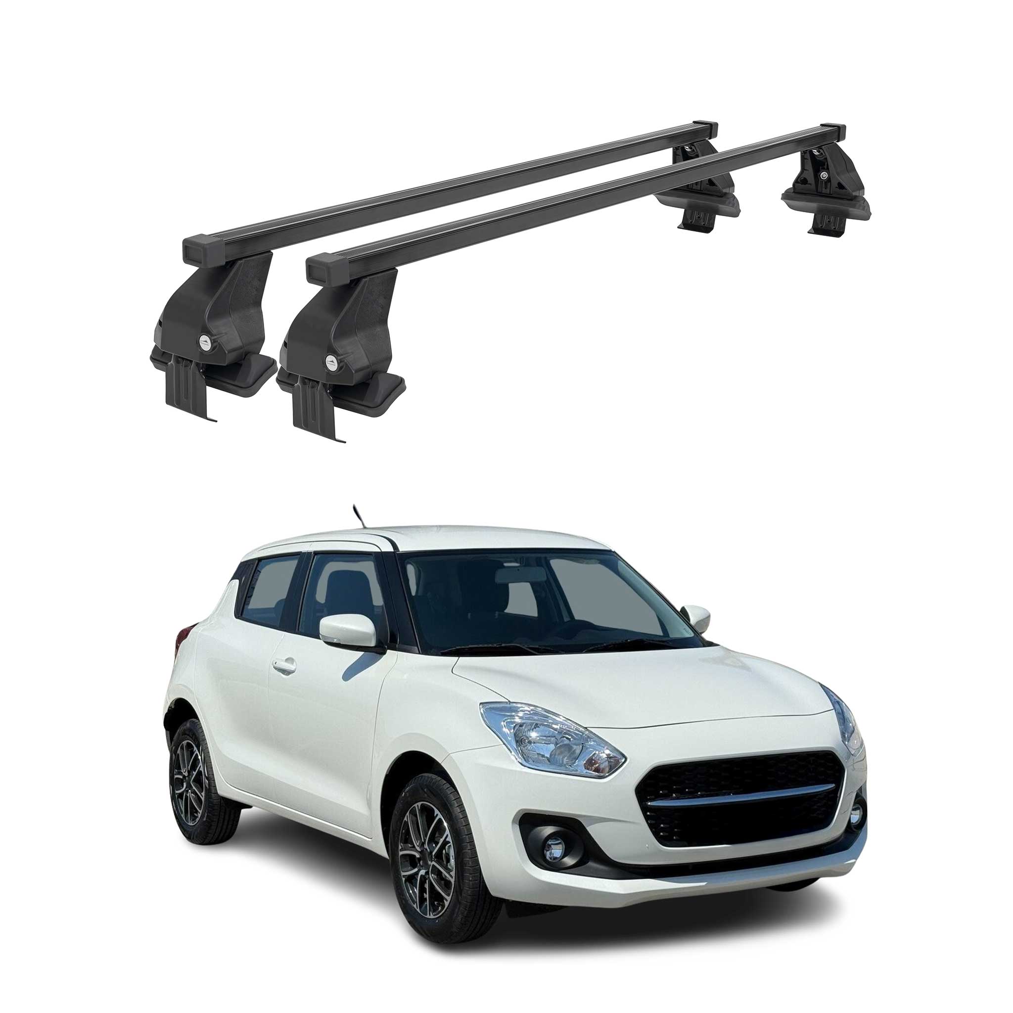 Barres Transversales Menabo pour Suzuki Swift III 2017-2024 Noir