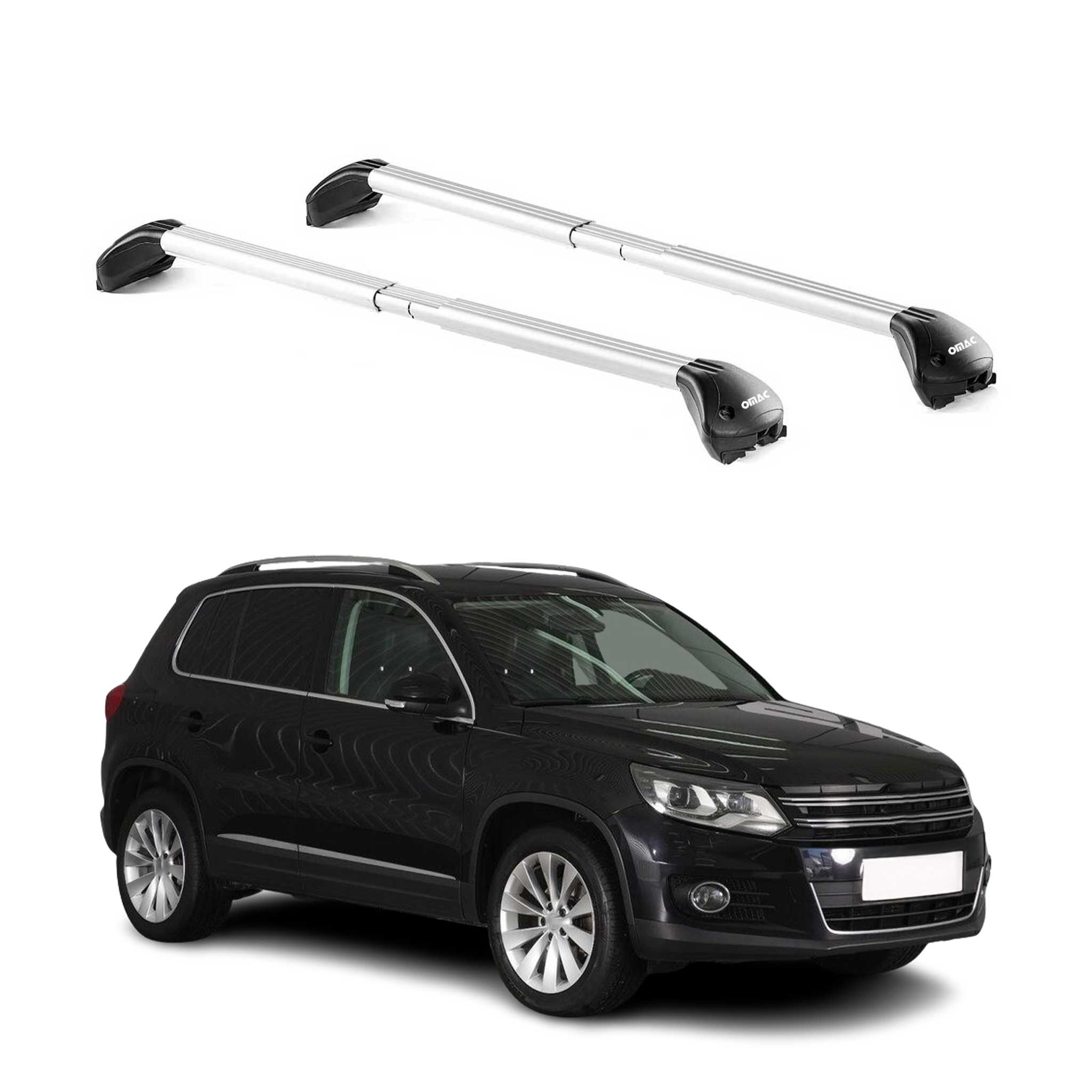 Barres de toit transversales pour VW Tiguan 2007-2023 Gris Argenté 2 pièces ABE