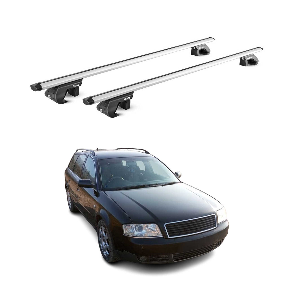 Barres de toit transversales pour Audi A6 Allroad Break 1994-2005 Gris 2x ABE