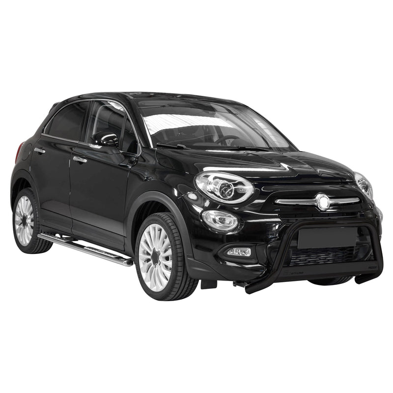 Pare-buffle Avant pour Fiat 500X 2014-2018 63 mm en Acier Noir