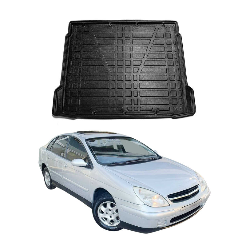 Tapis de Coffre pour Citroen C5 2001-2008 Berline en TPE Noir