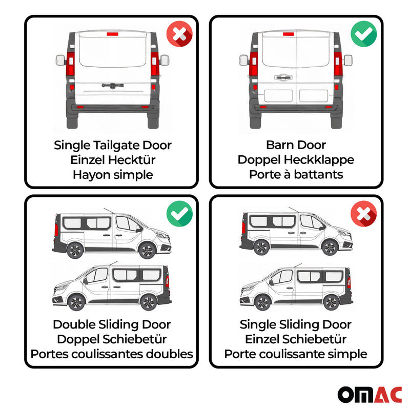 Rideaux de fenêtre pour VW Multivan Caravelle 2003-2015 empattement court noir