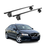 Barres de toit transversales acier pour Volvo S40 II 2004-2012 TÜV 75 kg Noir 2x
