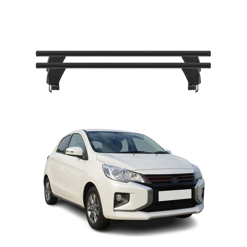 Barres de toit Transversales pour Mitsubishi Spacestar 2017-2020 Alu Noir 2x