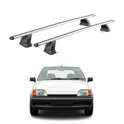 Barres de toit transversales Alu pour Ford Fiesta III 1989-1997 3Portes Gris 2x