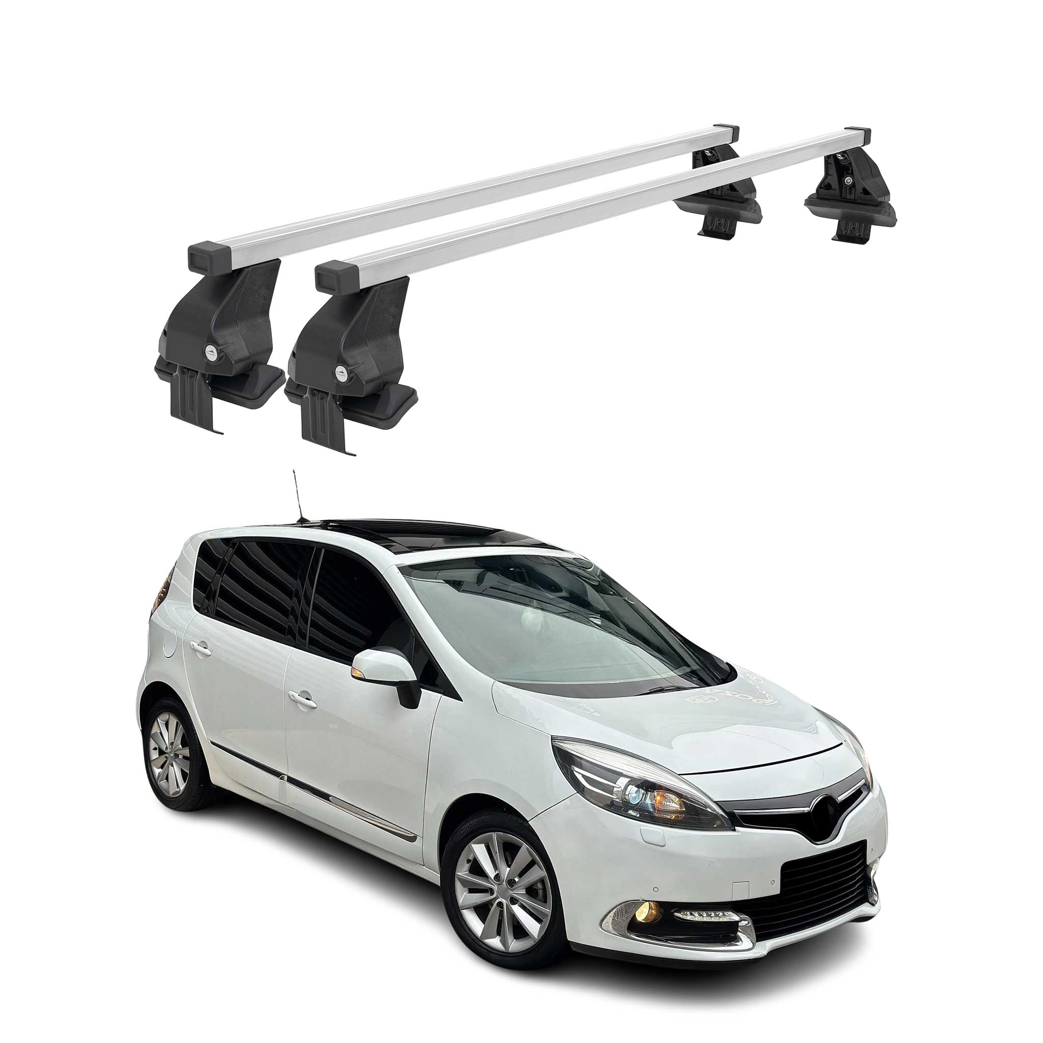 Barres de toit transversales pour Renault Scenic III 2013-2016 Acier Gris