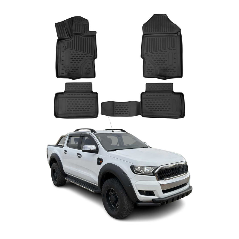 OMAC Tapis de sol pour Ford Ranger T6 2012-2022 SuperCab caoutchouc