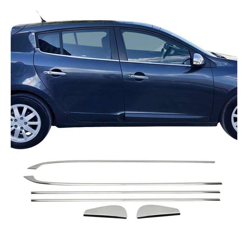 Garniture de Fenêtre pour Renault Megane HB 2008-2016 Acier Inox 6Pcs