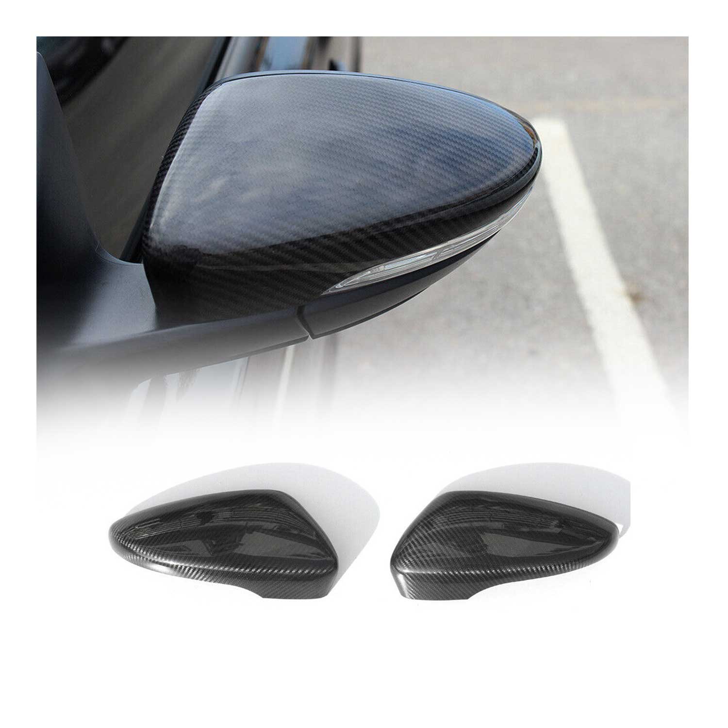 Coques de Rétroviseurs pour VW Beetle 2011-2019 en Carbone Noir