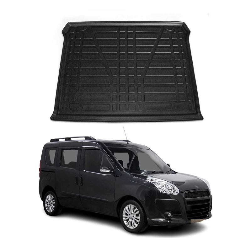 Tapis de Coffre pour Fiat Doblo 2010-2021 en TPE Noir