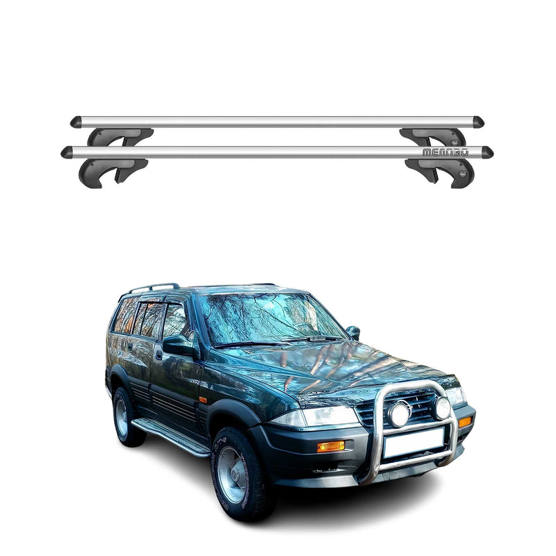 Barres de toit transversales pour Ssangyong Musso 1996-2005 Alu Gris 90kg 2x