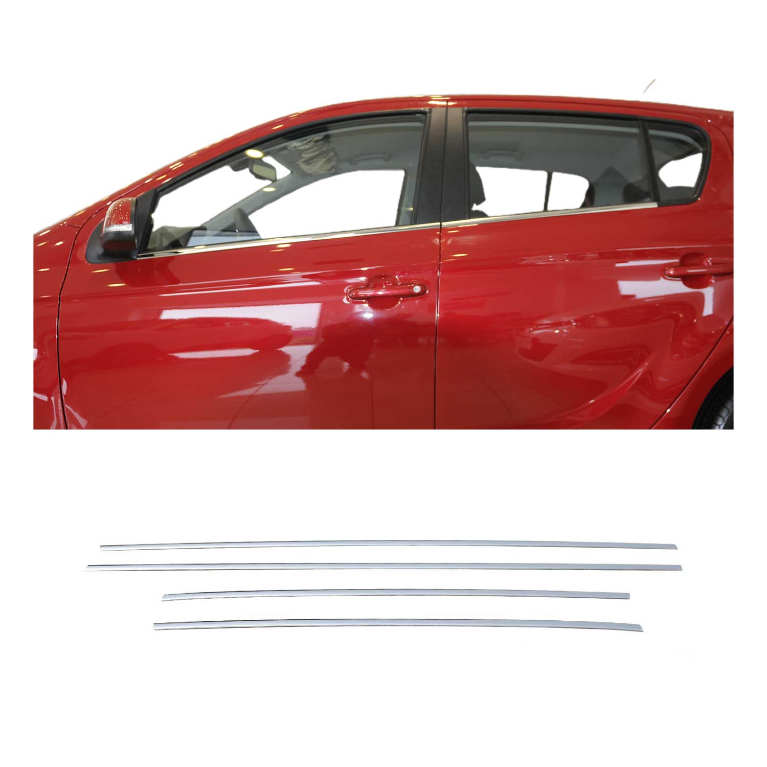 Garniture de Fenêtre pour Hyundai i20 HB 2012-2014 HB Acier Inox 4Pcs