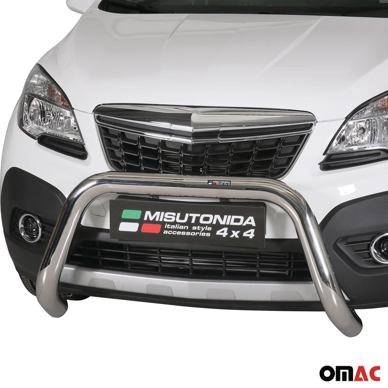 Pare-buffle Avant pour Opel Mokka 2012-2016 76 mm en Acier Gris