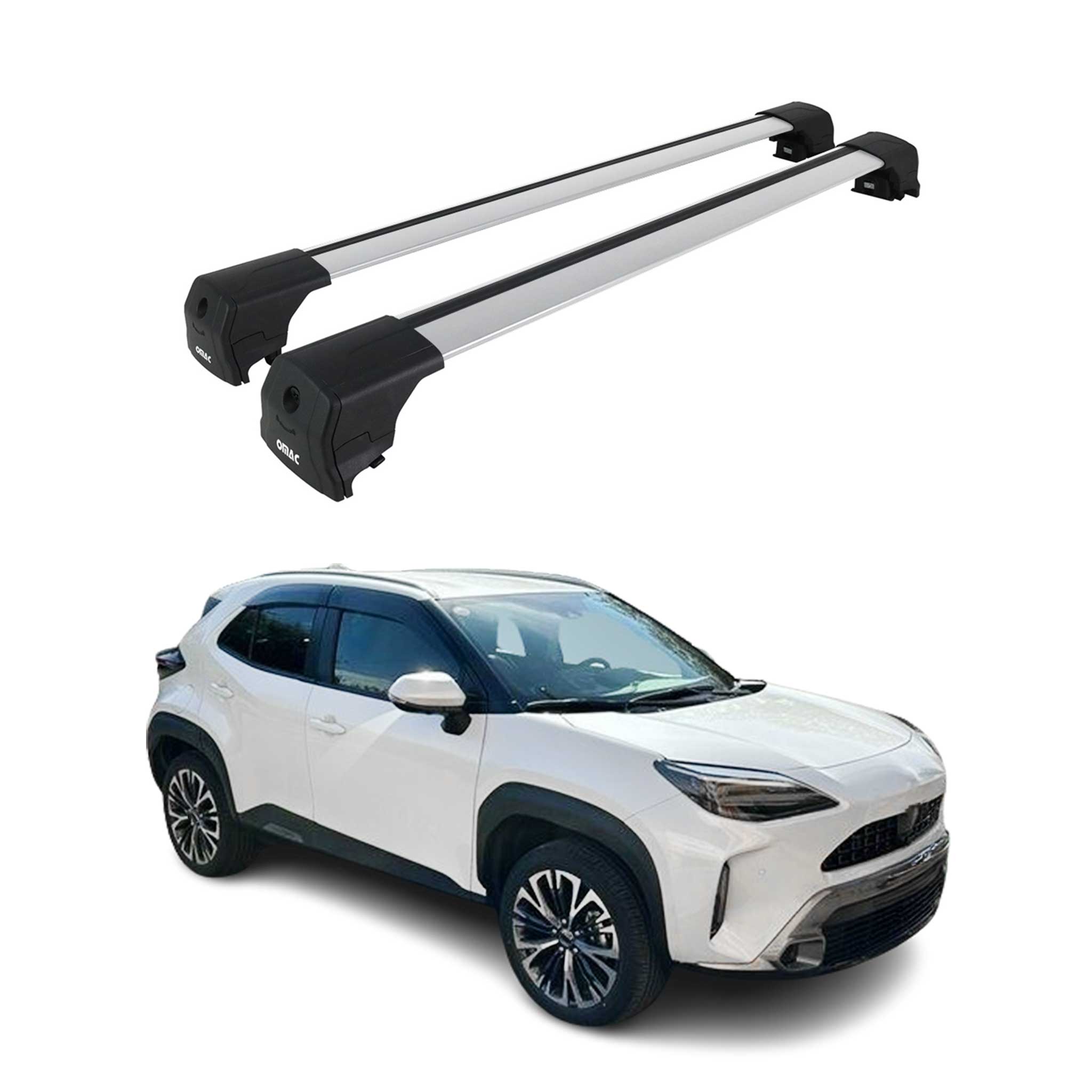 Barres de toit transversales pour Toyota Yaris Cross 2021-2026 Gris Alu