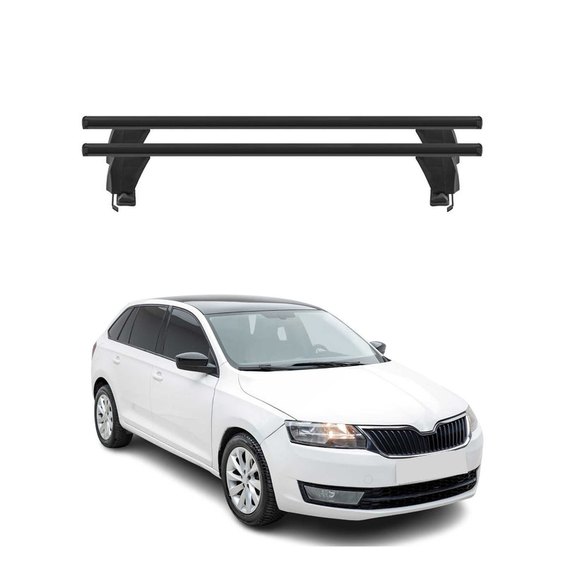 Menabo Barres de toit Transversales pour Skoda Rapid Spaceback 2013-2019 Noir