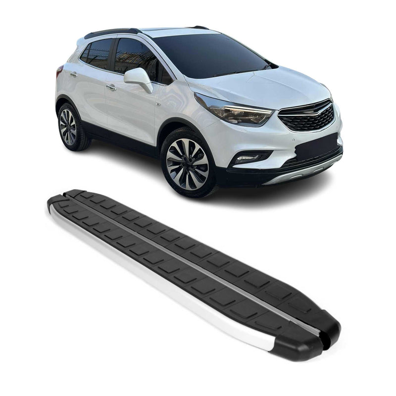 Marchepieds Latéraux pédale pour Opel Mokka 2012-2019 Aluminium Noir Gris 2Pcs