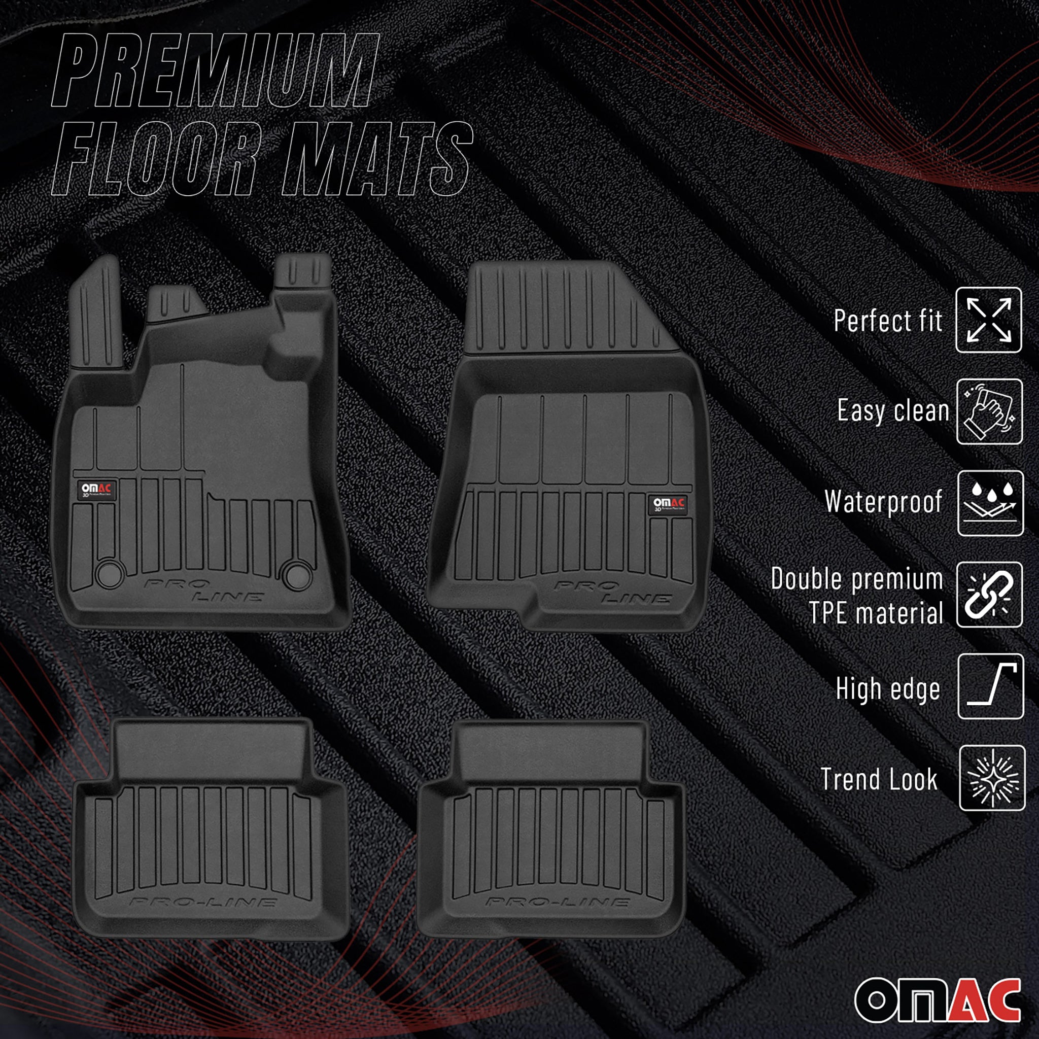 Tapis de Sol pour Dacia Logan 2021-2019 TPE Noir