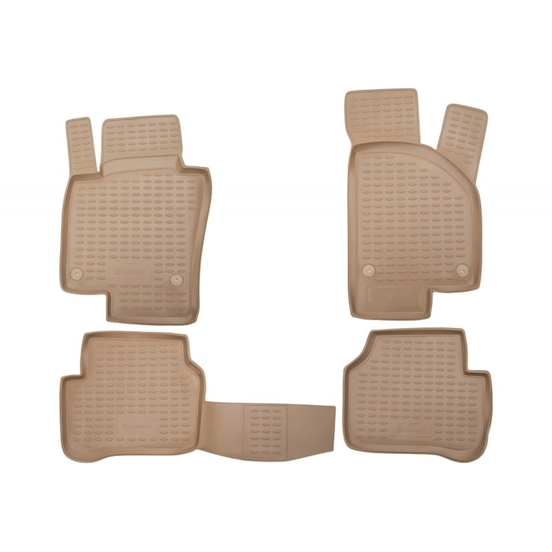 Tapis de sol pour VW Passat CC 2008-2017 en caoutchouc TPE 3D Beige 4Pcs