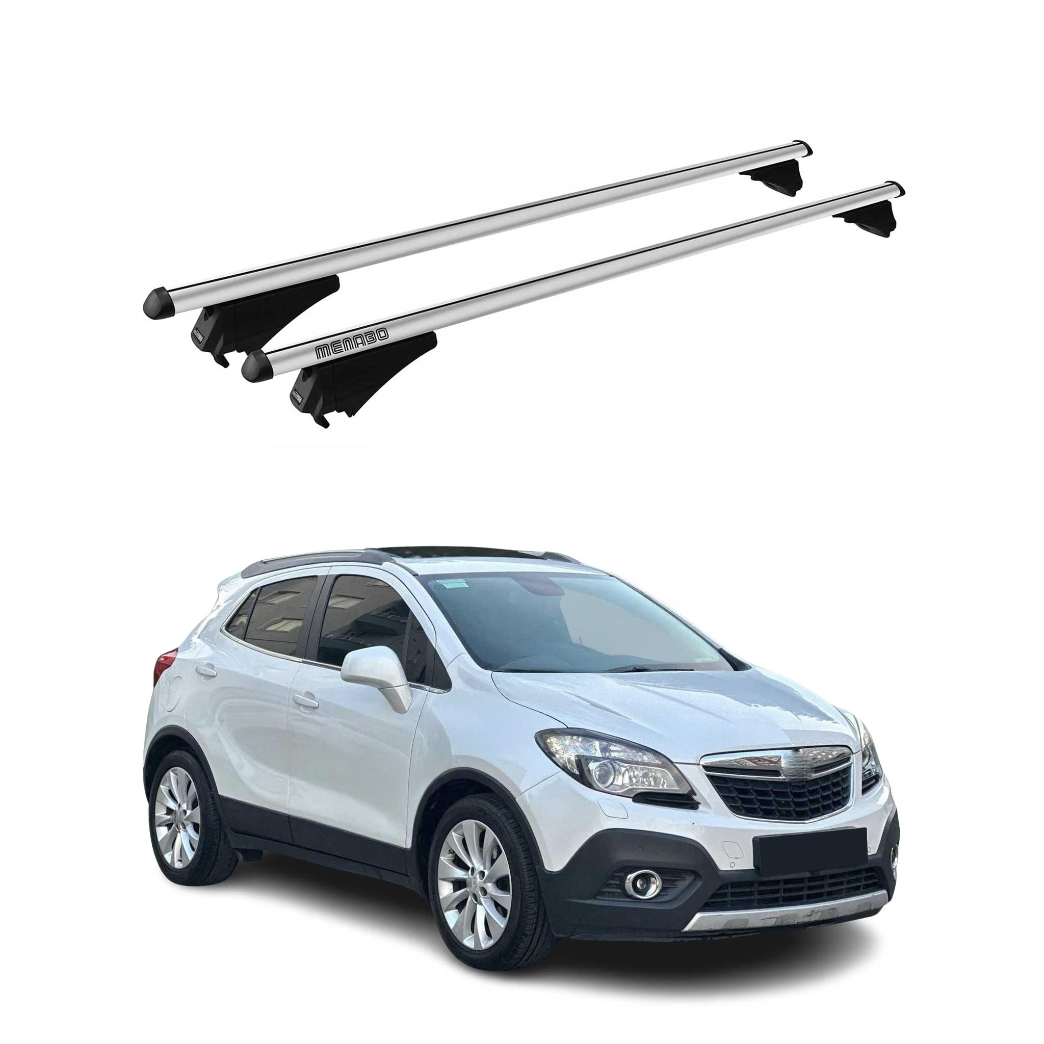Tiger Barres de toit transversales pour Opel Mokka A \ Mokka X 2012-2019 Gris 2x