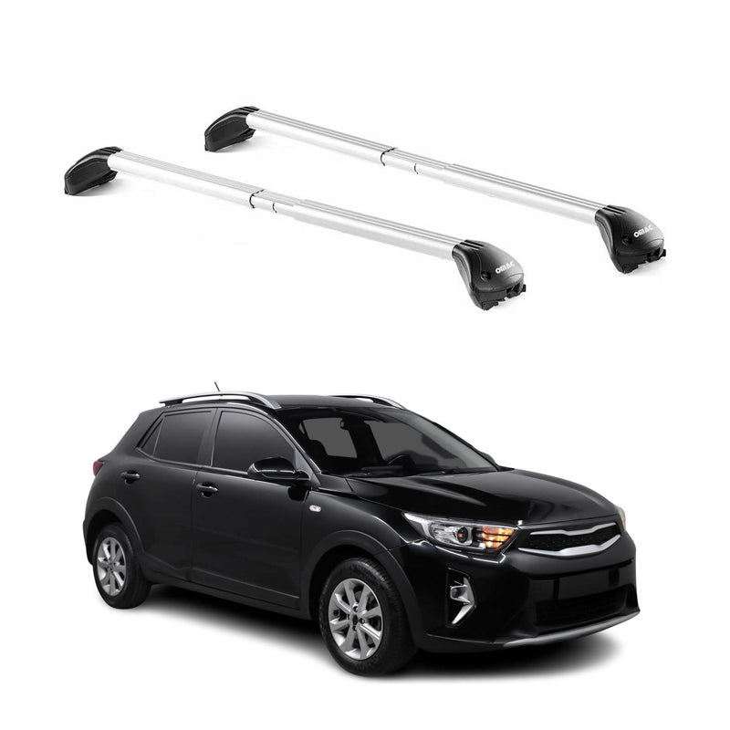 Barres de toit pour Kia Stonic YB 2017-2025 5P Gris Argenté 2 pièces ABE