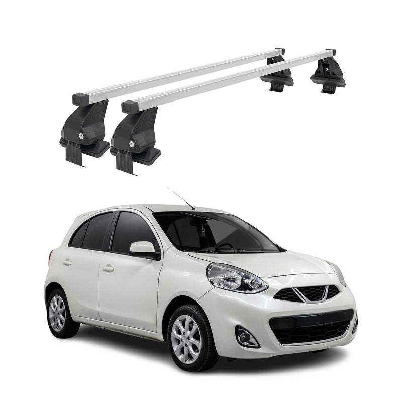 Barres de toit transversales pour Nissan Micra 2017-2024 Gris