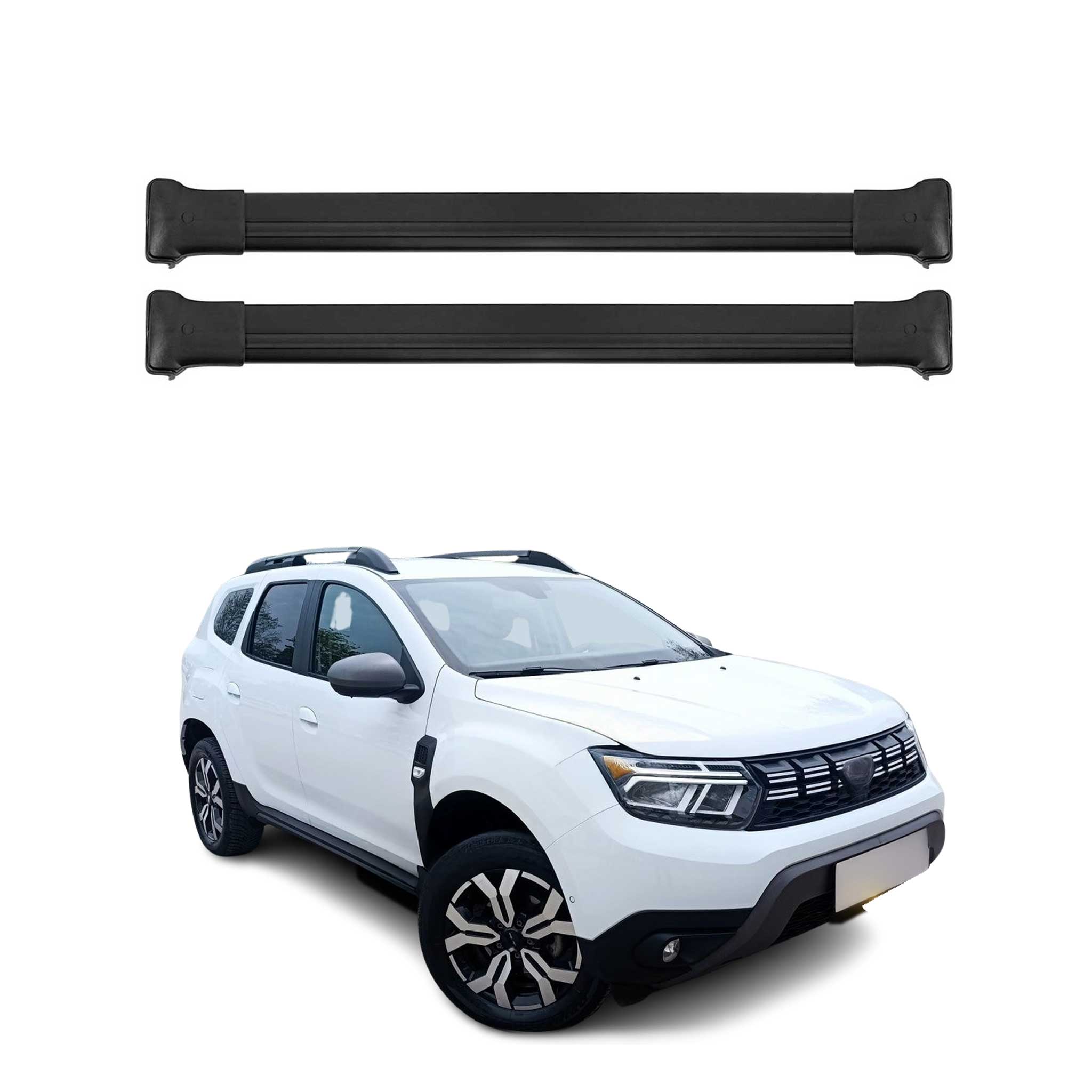 Barres de toit transversales pour Dacia Duster 2023-2025 P1310 Aluminium Noir 2x