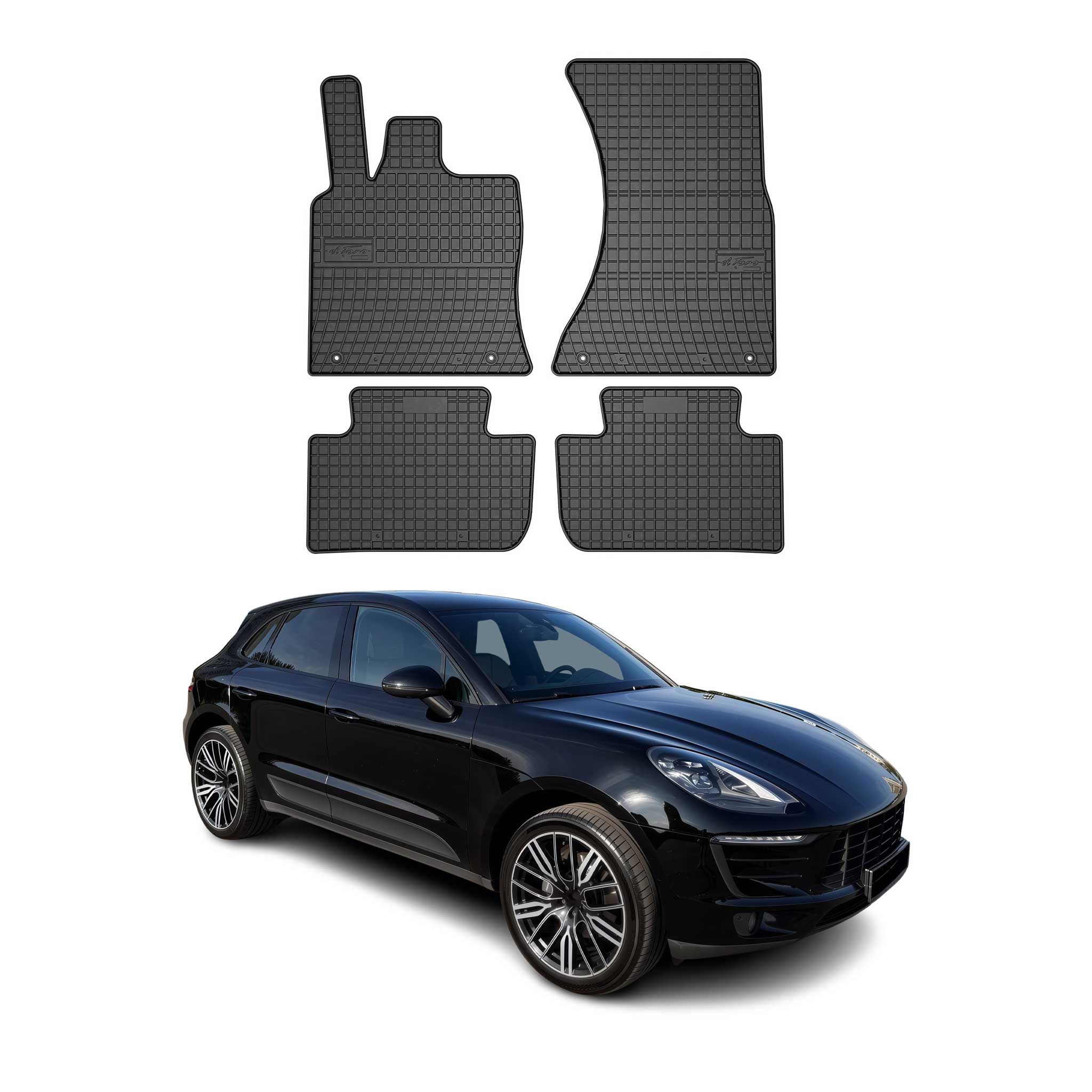 Tapis de Sol pour Porsche Macan 2014-2018 Caoutchouc Noir