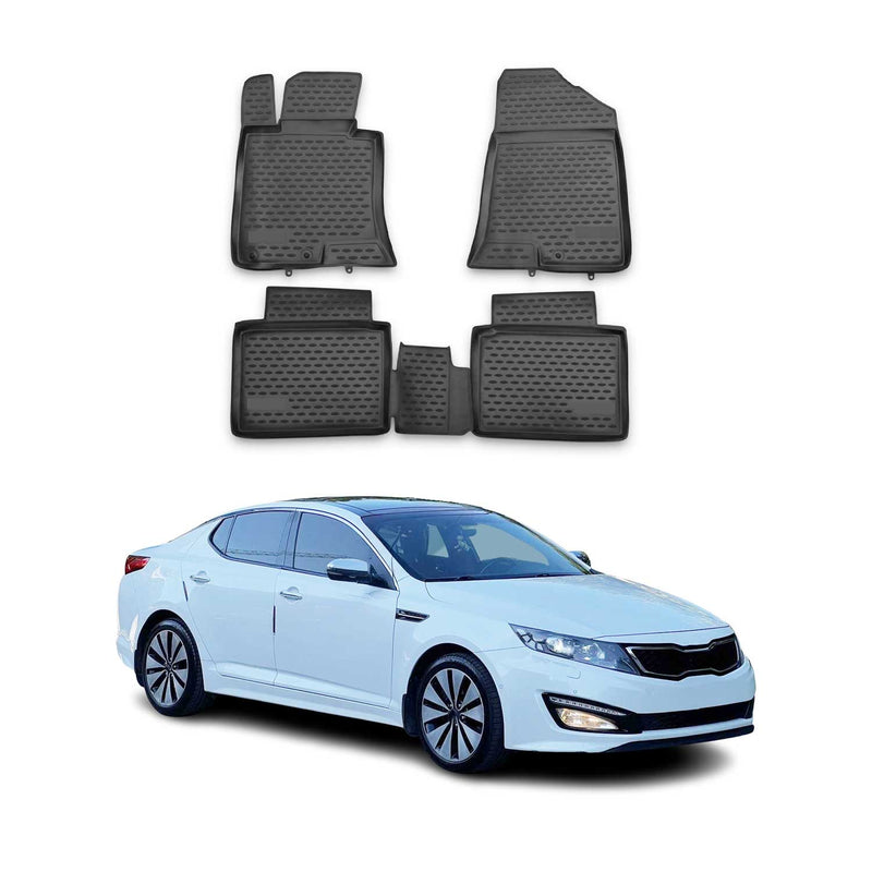 Tapis De Sol Pour Kia Optima 2011-2014 TPE En Caoutchouc 3D Noir 4Pcs