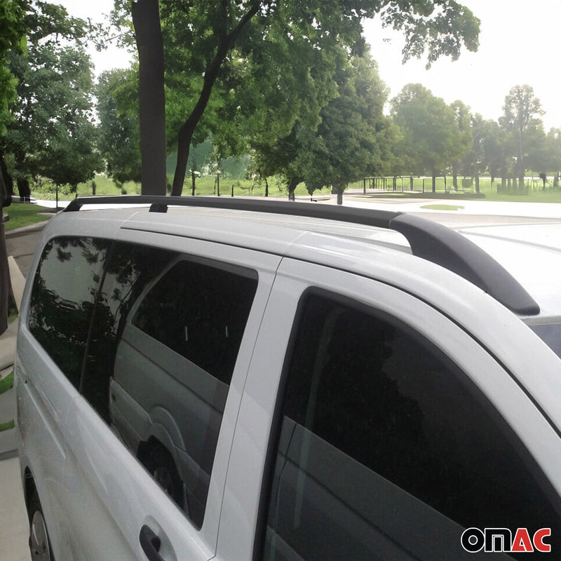 Barres de toit longitudinales pour Mitsubishi ASX 2010-2025 Aluminium Noir