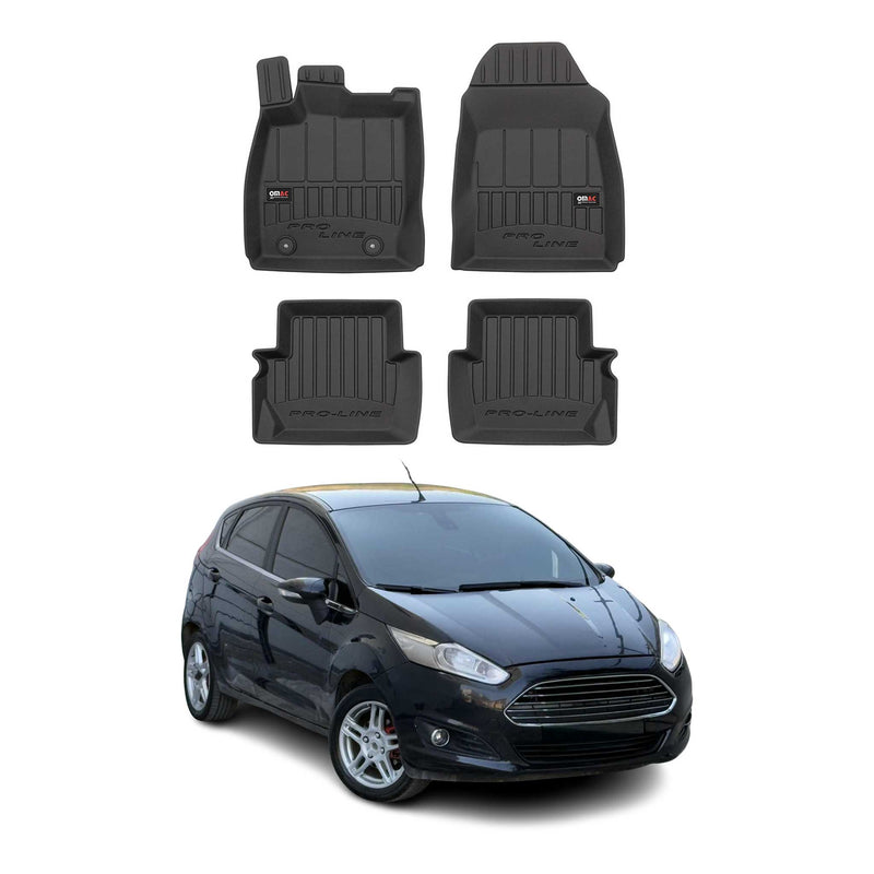 OMAC Tapis de sol en caoutchouc pour Ford Fiesta 2008-2017 Noir Premium