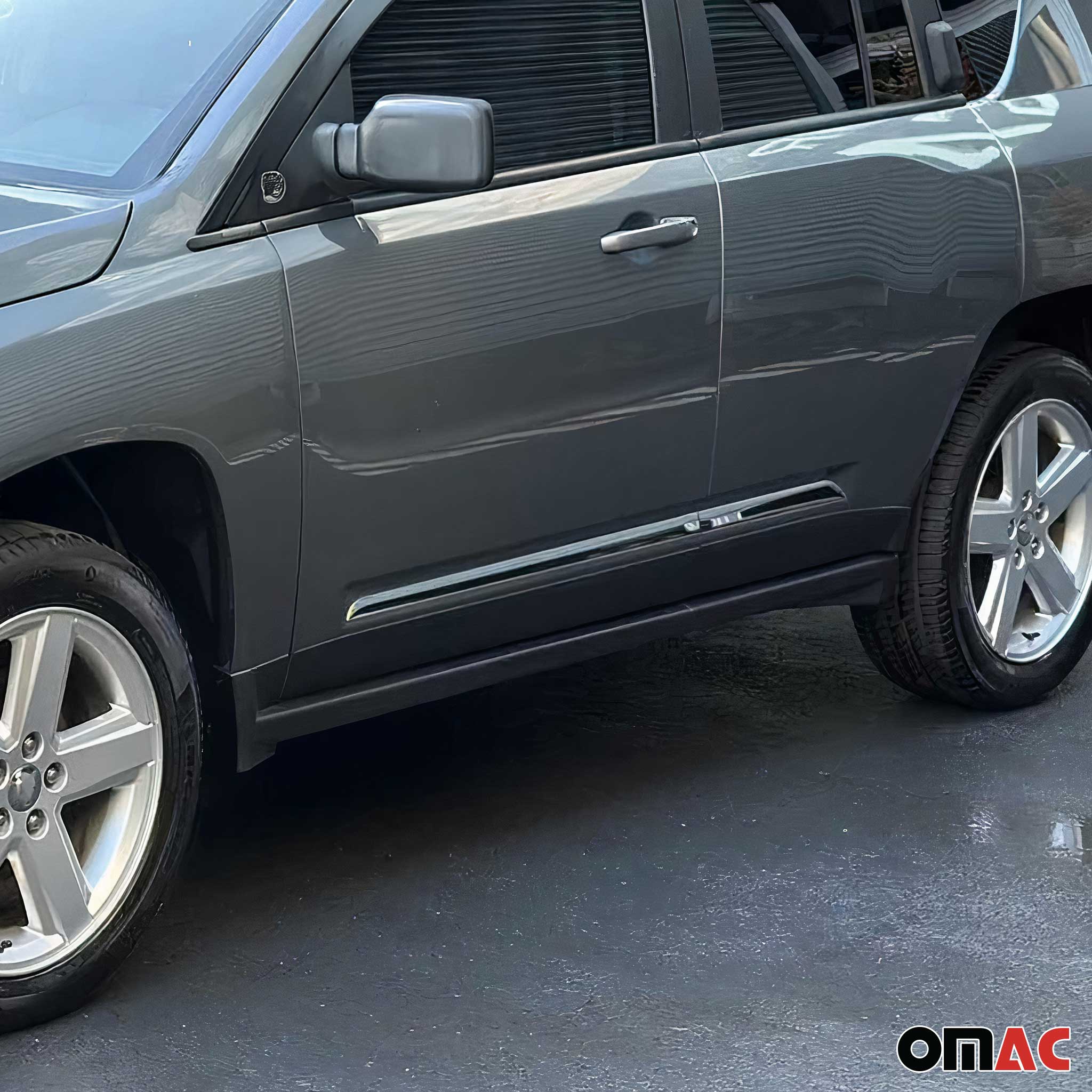 Garniture Baguette de porte latérale pour Jeep Compass 2006-2016 acier inox 4Pcs