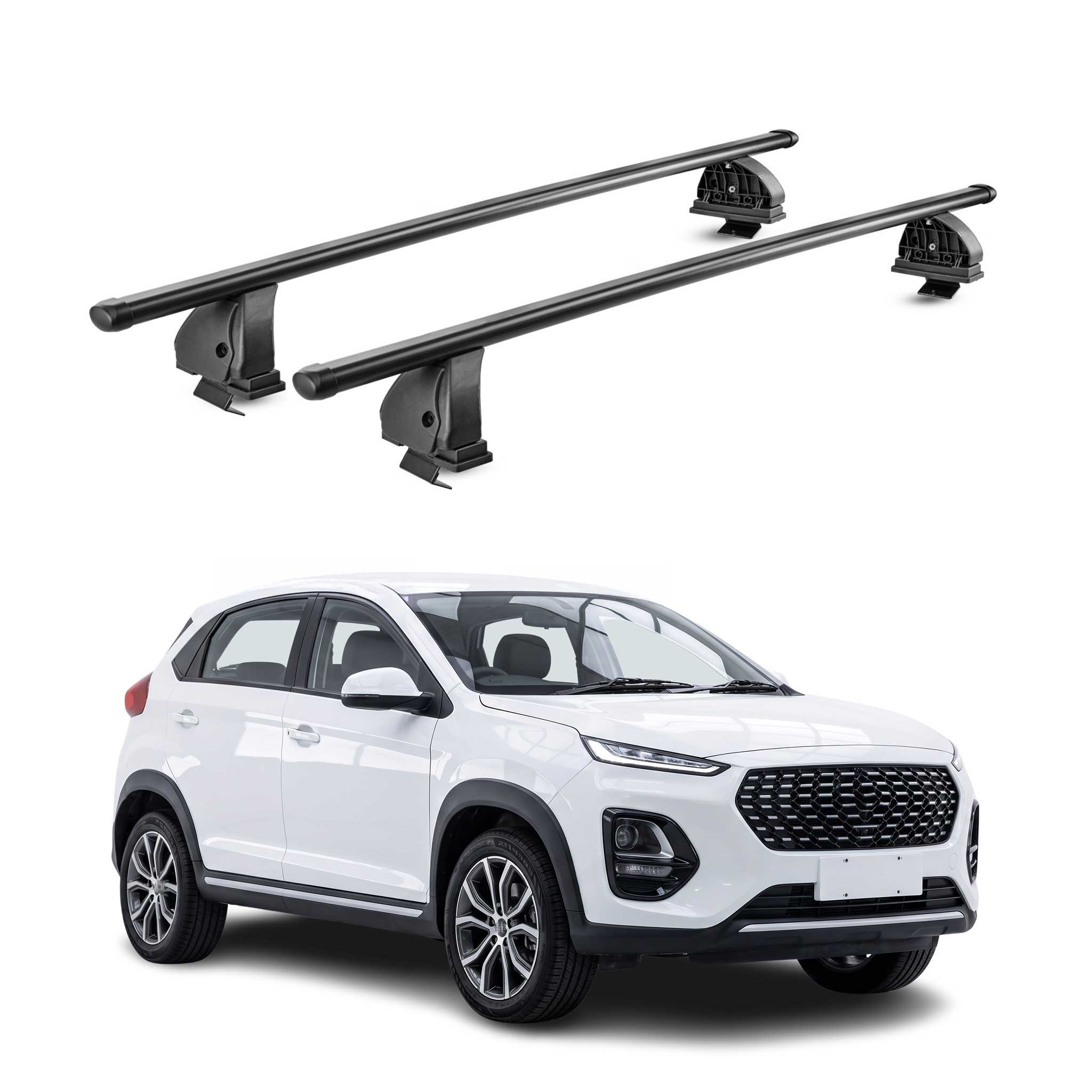 Barres de toit transversales acier pour DR 3 2018-2026 TÜV 75 kg Noir 2x