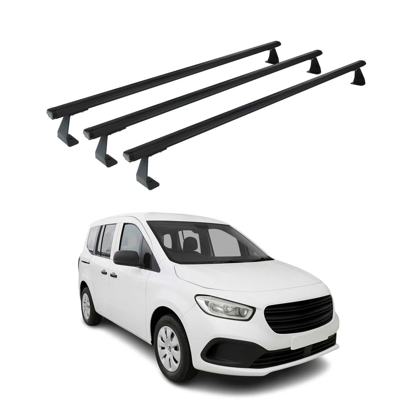 Barres de toit transversales pour Mercedes Citan 2021-2025 Aluminium Noir 3 pcs