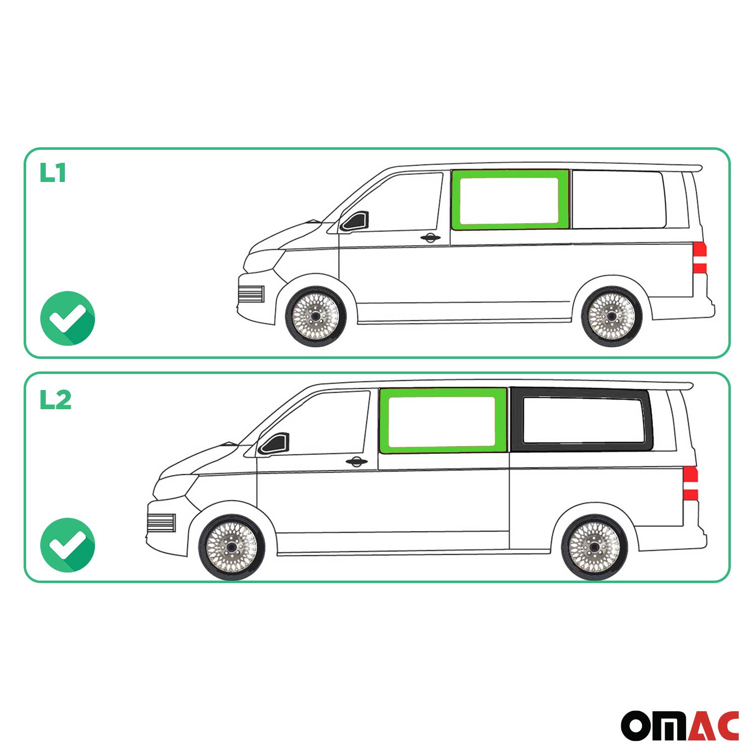 Fixe Vitre Porte pour VW T5 2003-2015 L1/L2 Avant Gauche Pas pour Coulissante