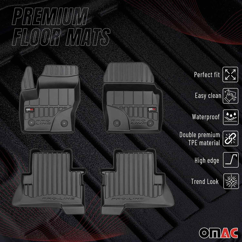 OMAC Tapis de sol en caoutchouc pour Ford Kuga 2013-2023 Noir Premium