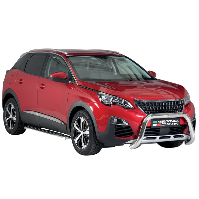 Pare-buffle Avant pour Peugeot 3008 2018-2021 76 mm en Acier Gris