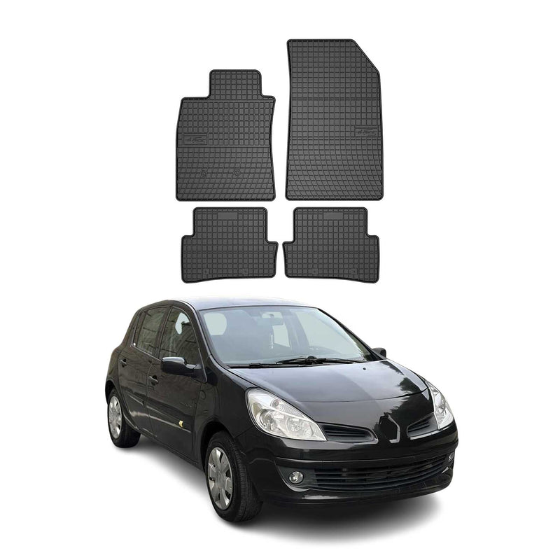 Tapis de Sol pour Renault Clio 2005-2012 Caoutchouc Noir