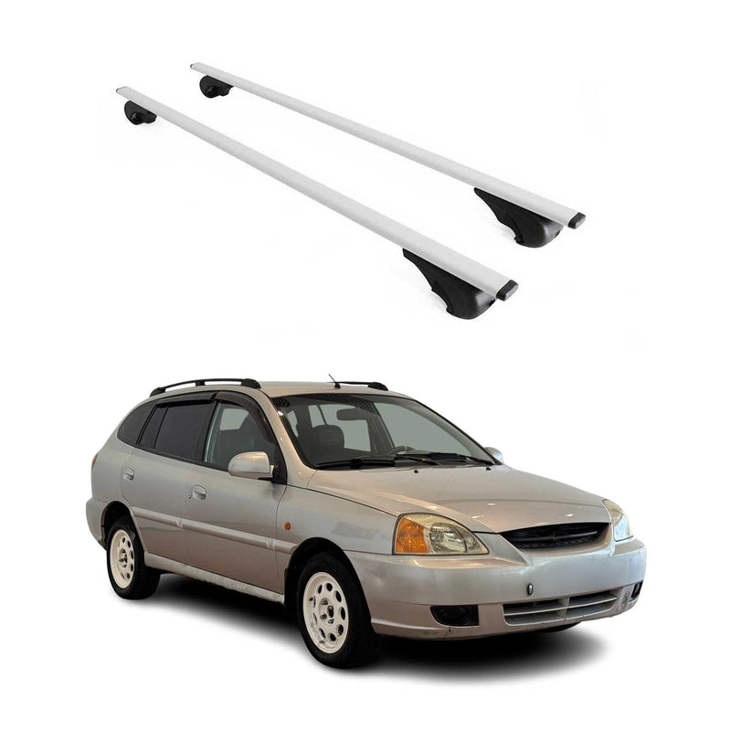 Barres de toit Transversales pour Kia Rio 2002-2005 Break Fer Argent