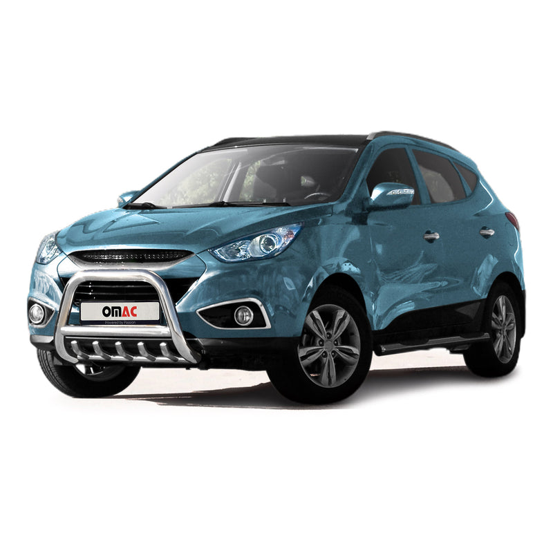 Pare-Buffle Avant Pour Hyundai ix35 2010-2015 en Acier Argent