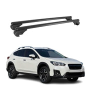 Barres de toit Transversales pour Subaru XV 2017-2023 Aluminium Noir