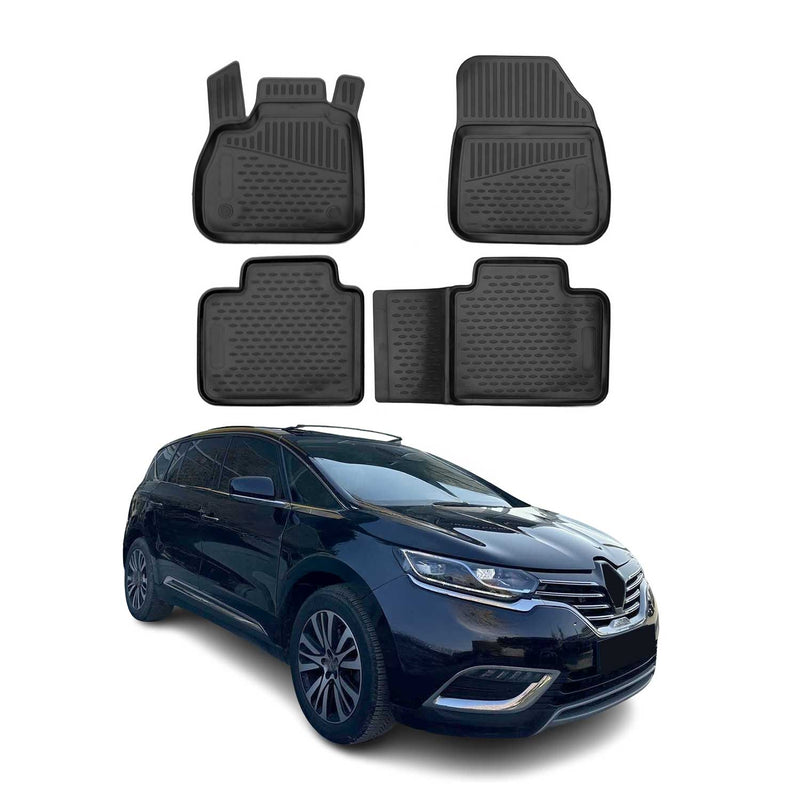 2015-2023 Renault Espace V OMAC Tapis de sol sur mesure en caoutchouc Noir