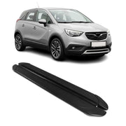Marchepieds Latéraux pour Opel Crossland X 2017-2024 2Pcs Aluminium Noir
