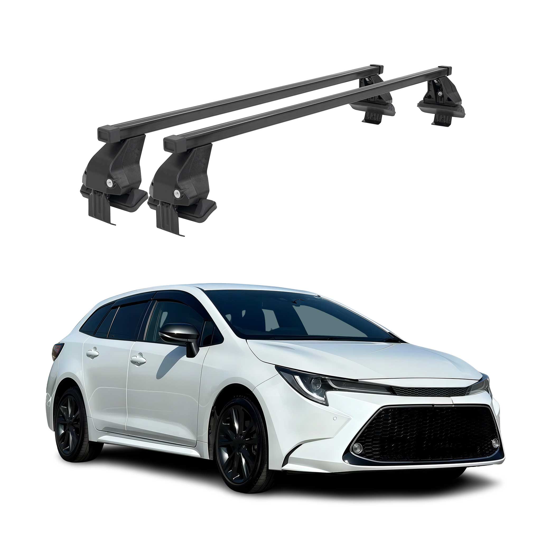 Barres Transversales Menabo pour Toyota Corolla Touring Sports 2019-2026 Noir