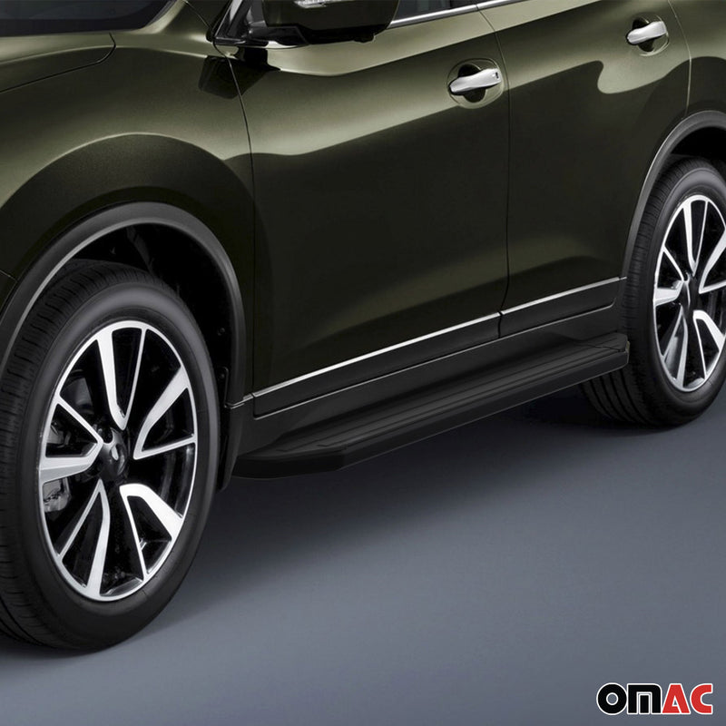 Marchepieds Latéraux pour Nissan Qashqai 2013-2018 Alu Noir ABE