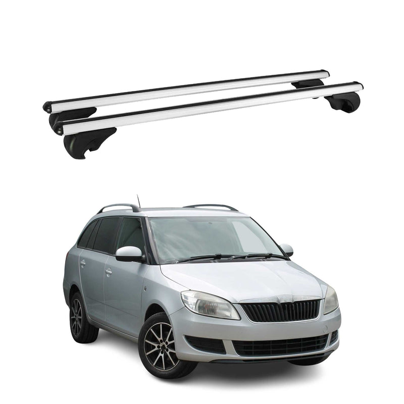 Barres de toit Transversales pour Skoda Fabia 2007-2014 Aluminium Argent