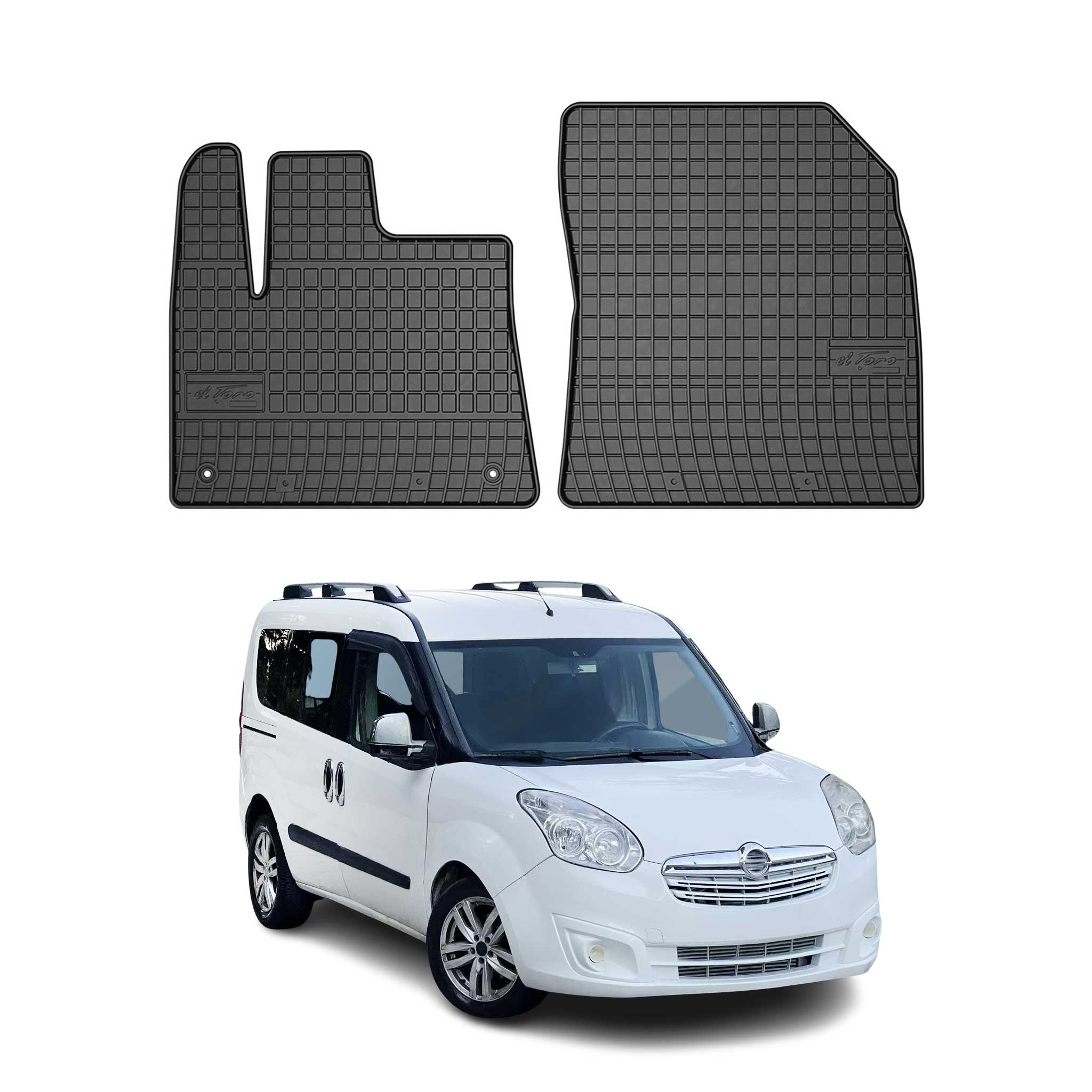 Tapis de Sol pour Opel Combo D 2012-2019 Convient à 1ème rangée Noir Caoutchouc
