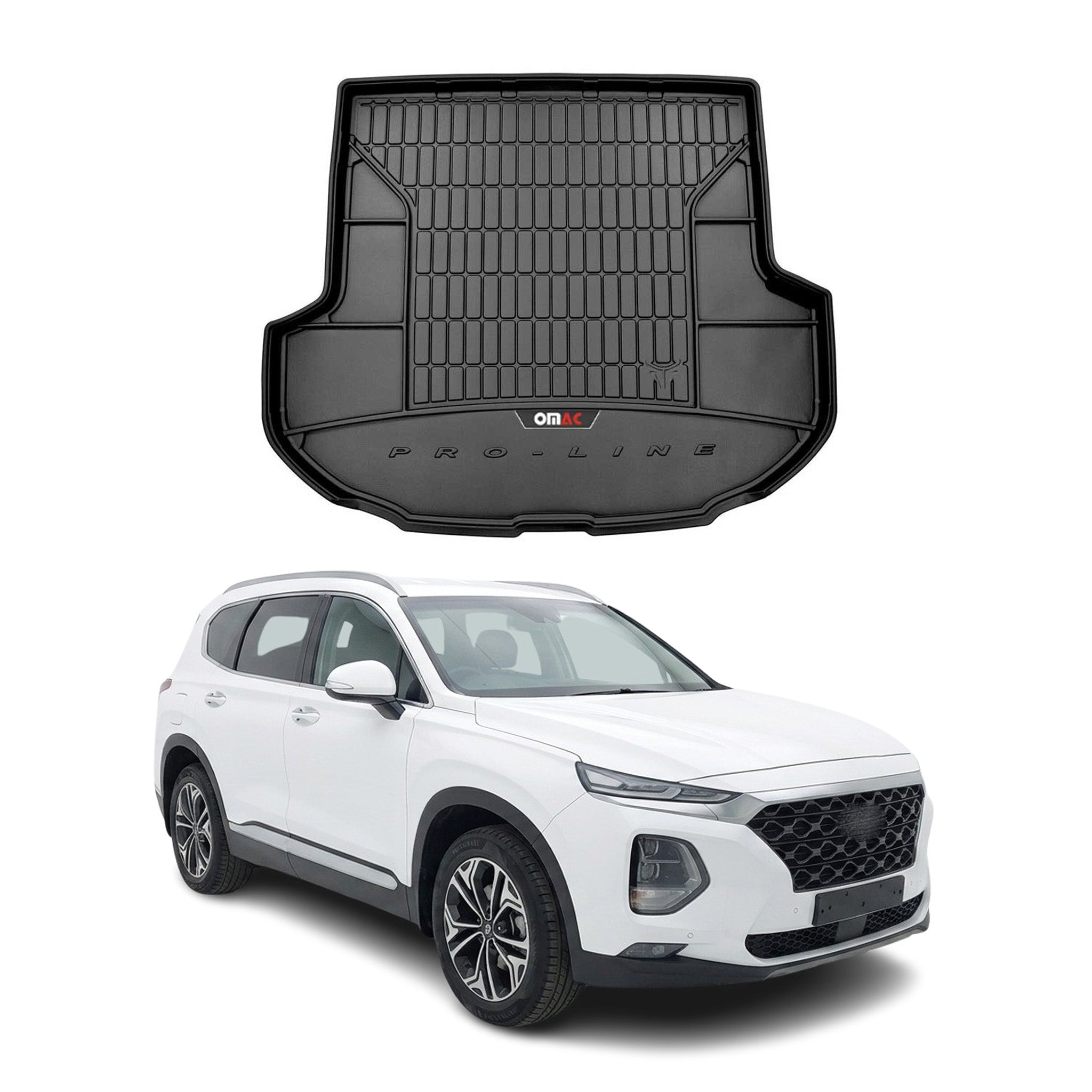 Tapis de Coffre pour Hyundai Santa Fe IV 5 Places 2018-2020 Pre-FL TPE Noir