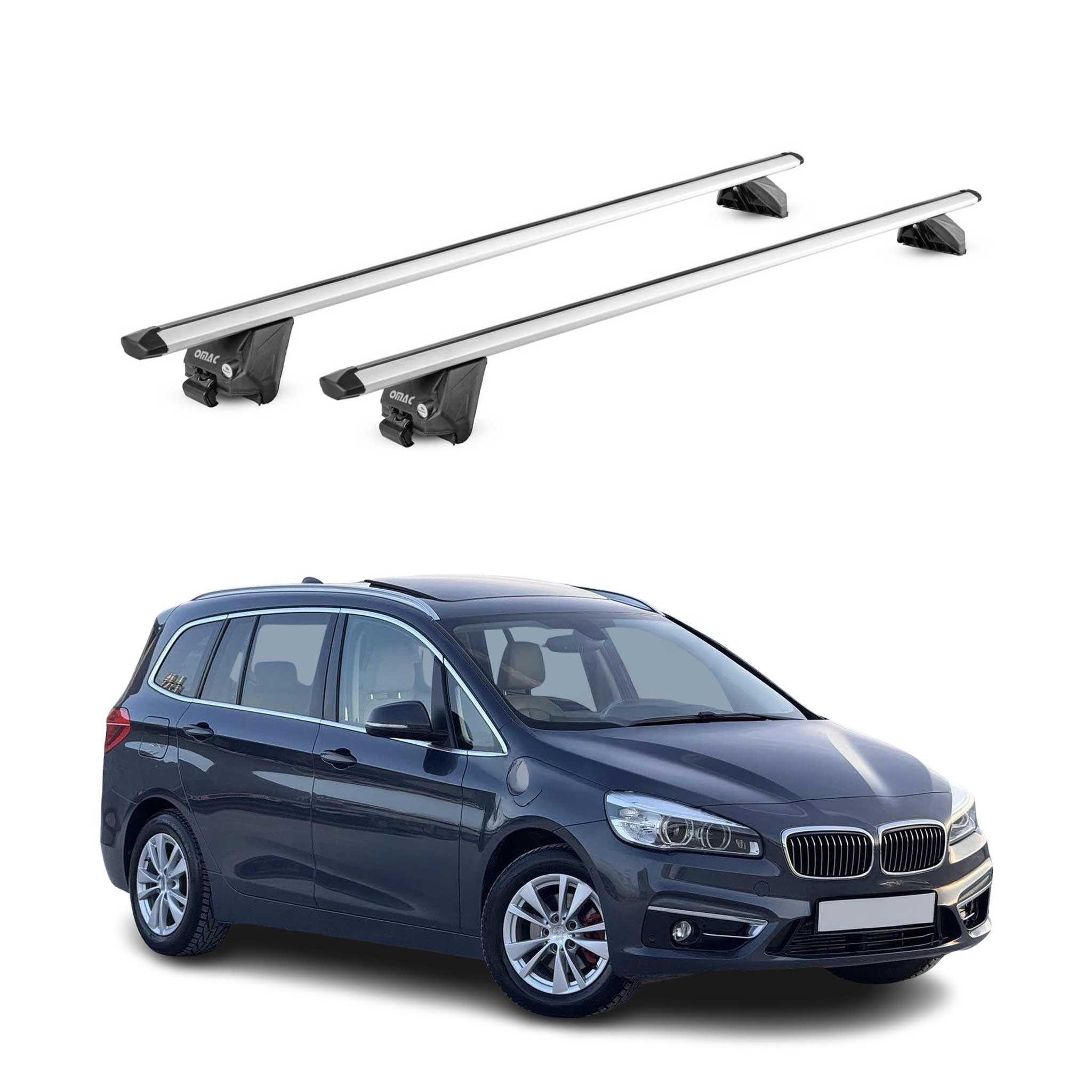 Barres de toit transversales pour BMW Serie 2 Gran Tourer F46 2014-2021 Gris ABE