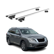 Barres de toit ABE pour Nissan Patfhinder R52 2014-2021 5 P Alu Gris Argenté 2x