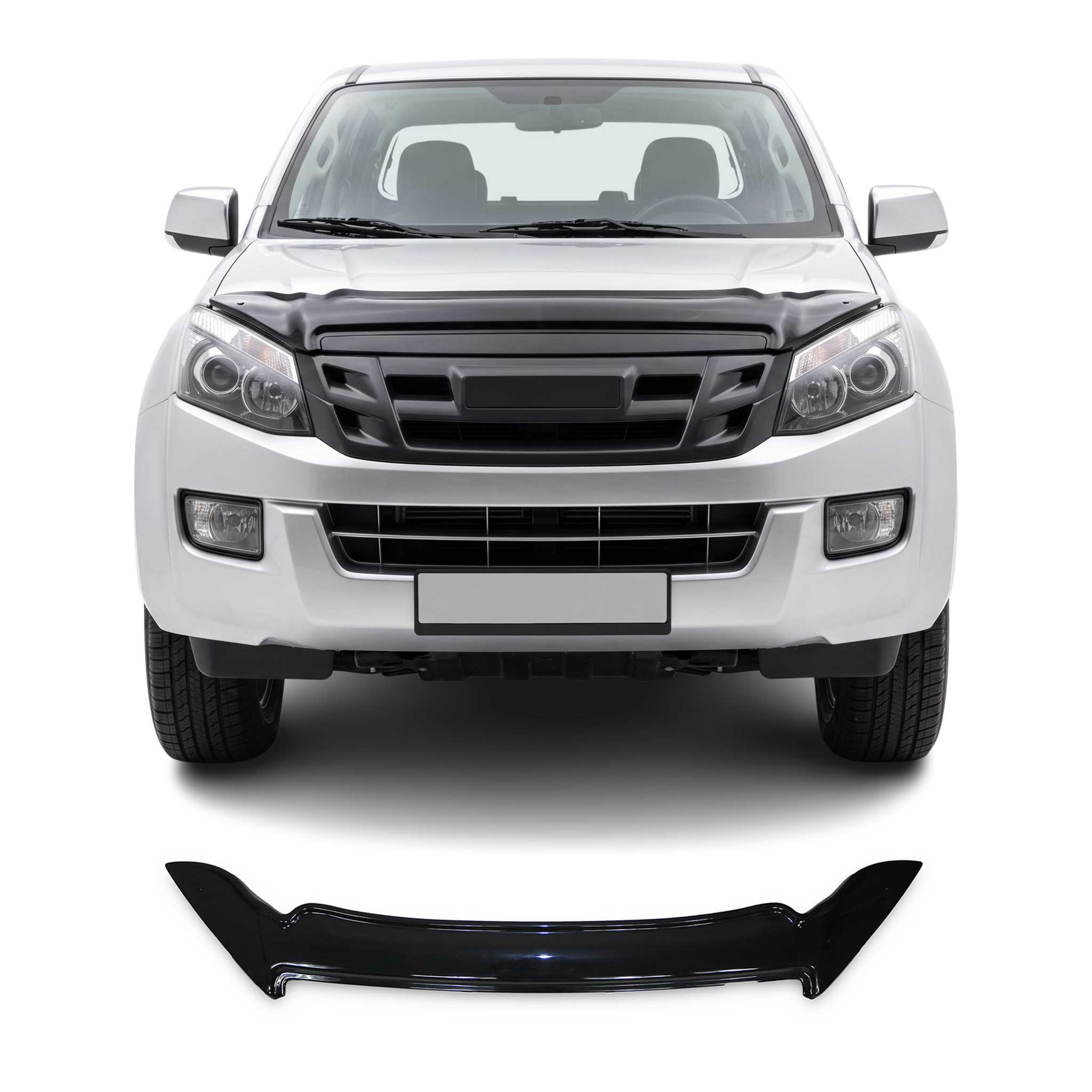 Deflecteurs d'air capot de voiture pour Isuzu D-Max 2012-2018 Acrylique Noir